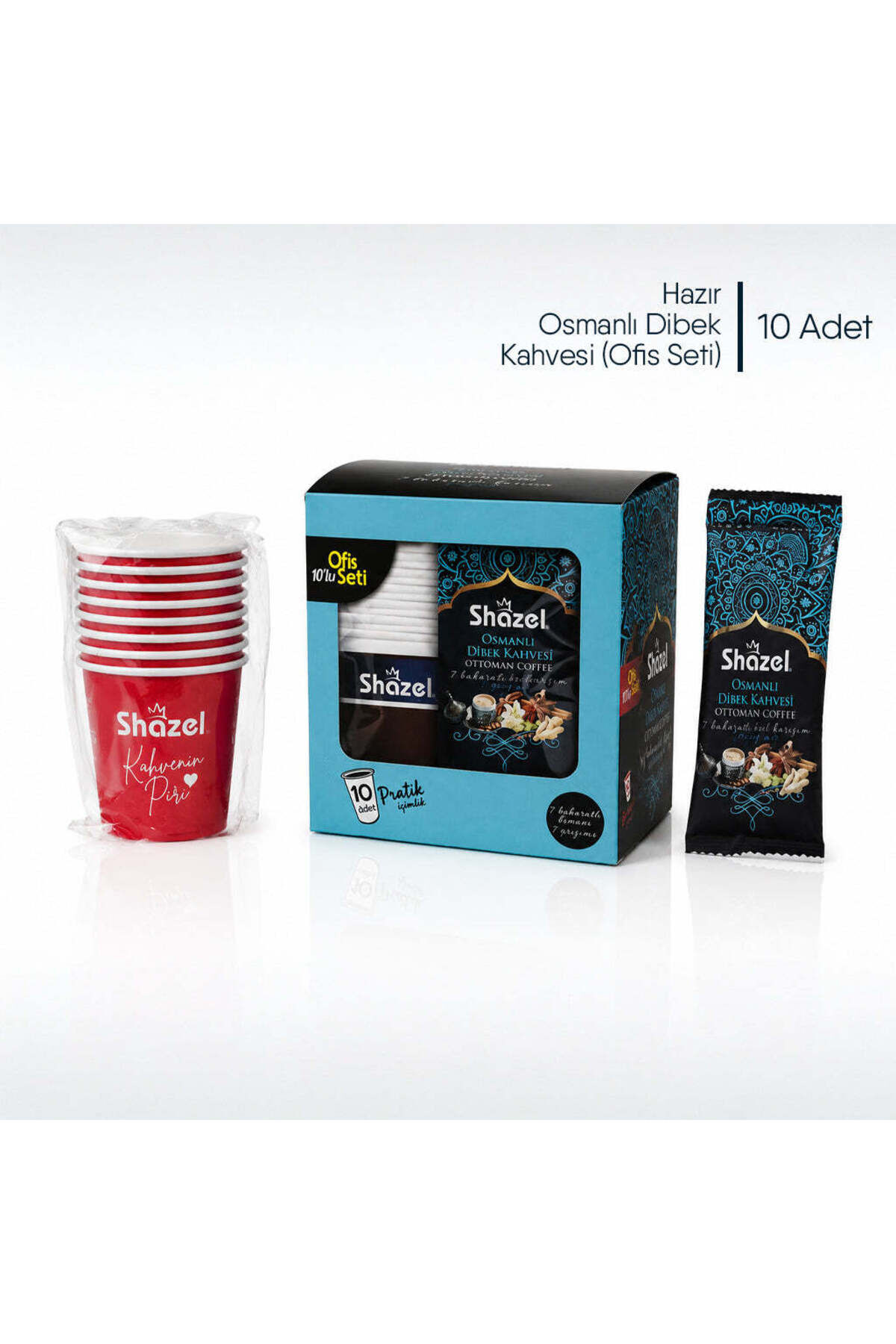 Shazel Osmanlı Dibek Kahvesi Ofis Seti 20 G X 10 Adet