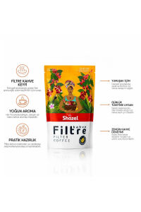 Shazel Öğütülmüş Filtre Kahve | 250gr Paket | %100 Arabica | Taze Öğütülmüş | Premium