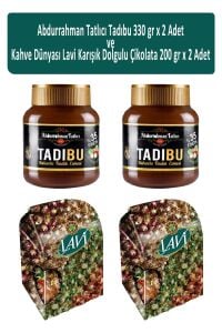 Abdurrahman Tatlıcı Tadıbu 330 gr x 2 Adet ve Kahve Dünyası Lavi Dolgulu Çikolata 200 gr x 2 Adet
