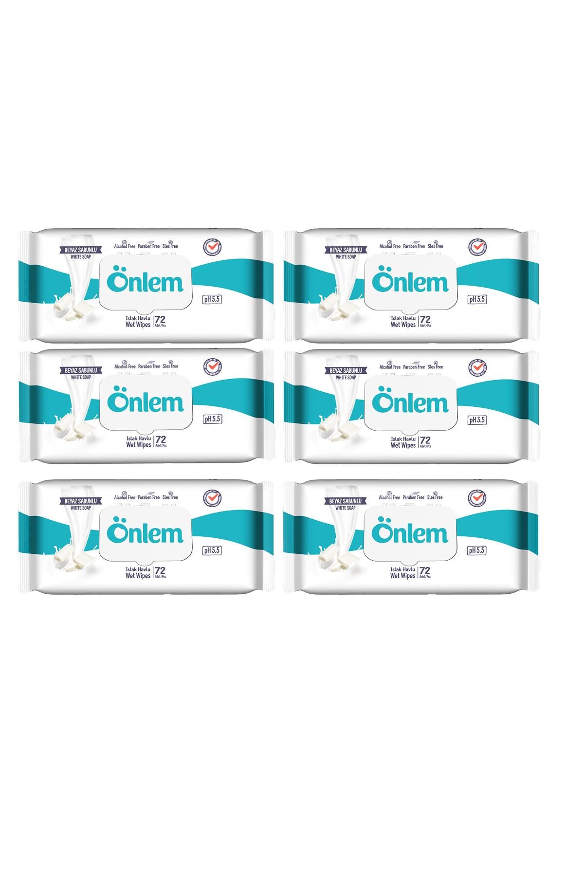 Önlem Beyaz Sabunlu Islak Mendil 72li x 6 Adet