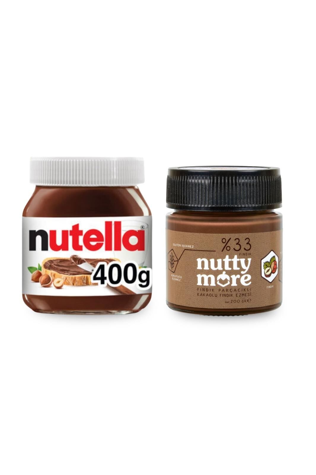 Nutella 400 gr & Nutty More %33 Fındık Parçacıklı Kakaolu Fındık Ezmesi 200 gr