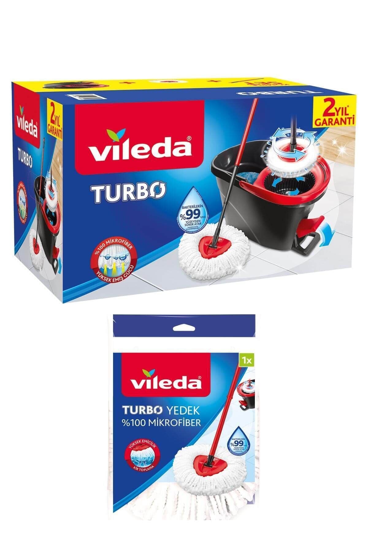 Vileda Turbo Pedallı Temizlik Seti + Turbo Üçgen Mikrofiber Yedek Paspas
