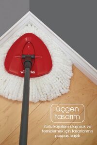 Vileda Turbo Pedallı Temizlik Seti + Turbo Üçgen Mikrofiber Yedek Paspas