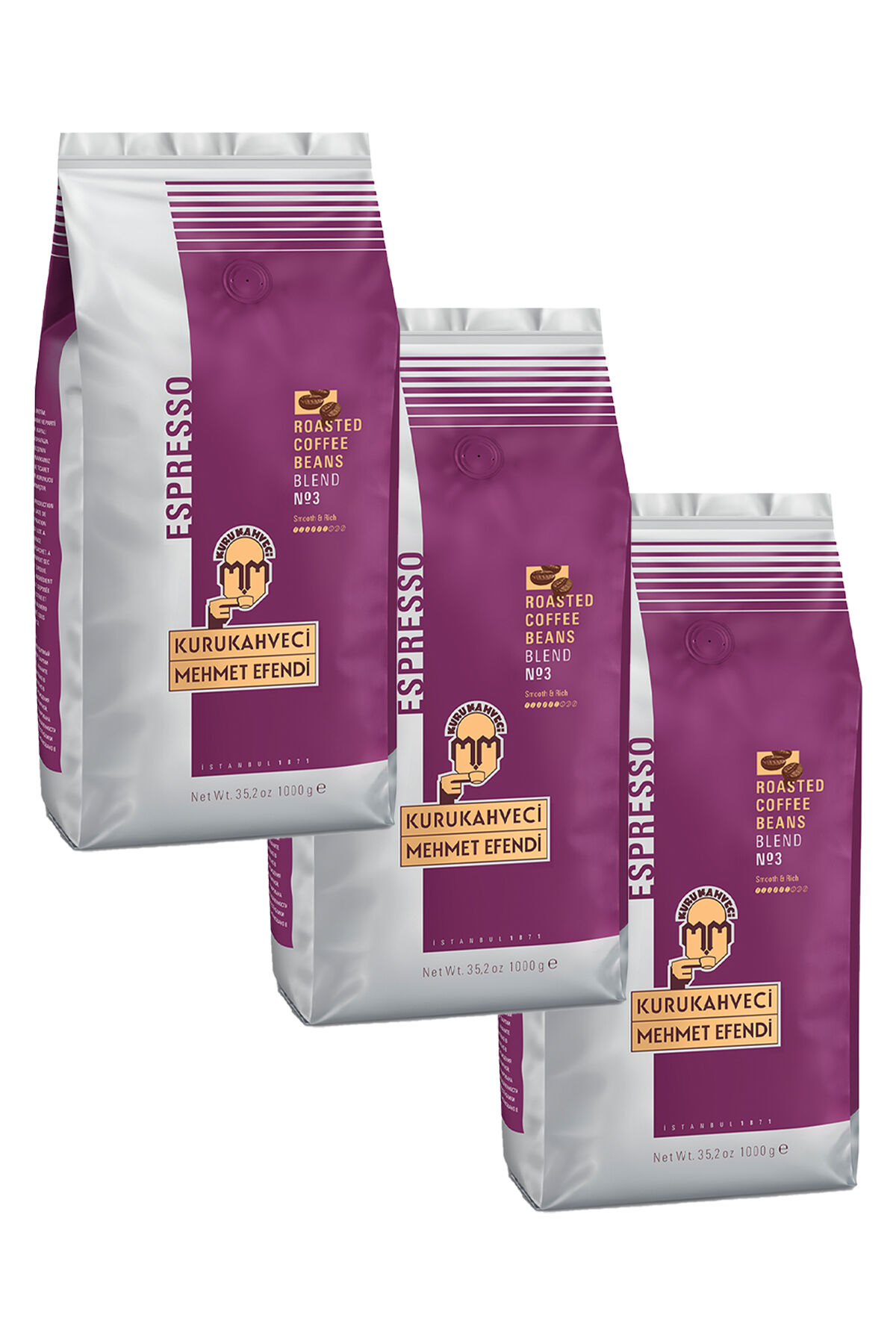Kurukahveci Caffe Espresso Blend No:3 1 Kg 3 Adet