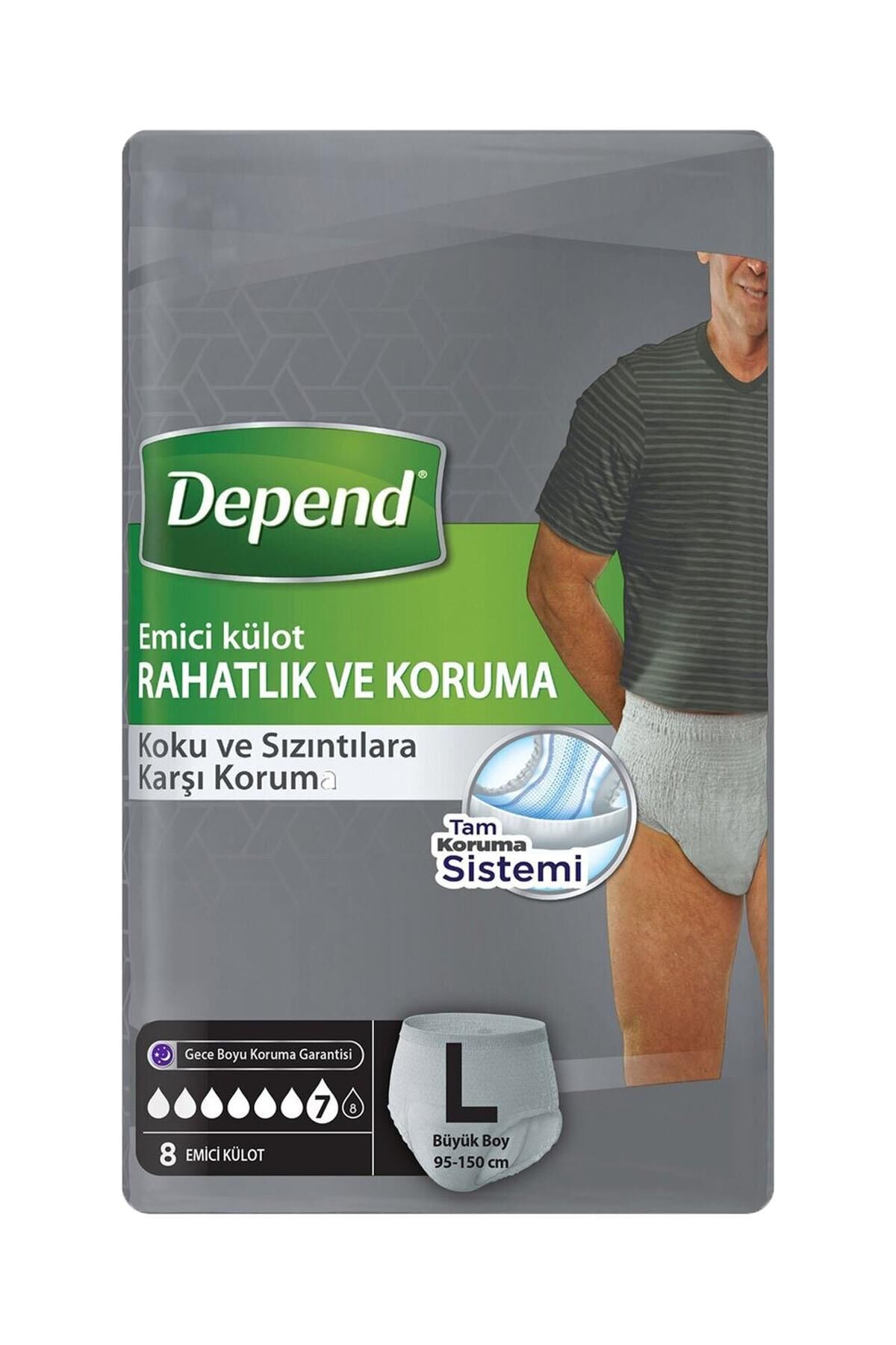 Depend Erkek Emici Külot L Beden 8 Adet