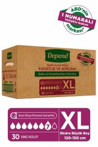 Depend Emici Külot XL Beden 10'lu 3 Paket