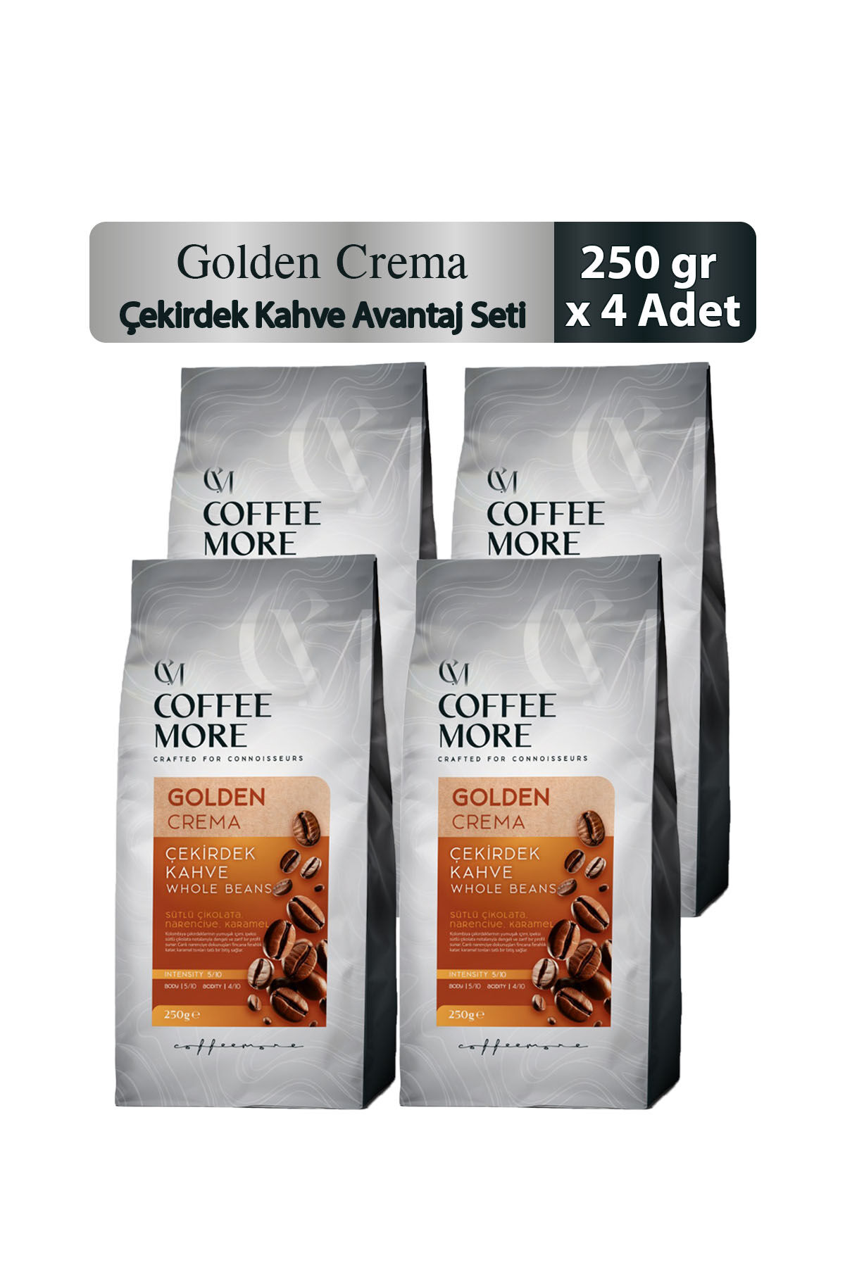 Coffee More Golden Crema Çekirdek Kahve 250 gr x 4 adet