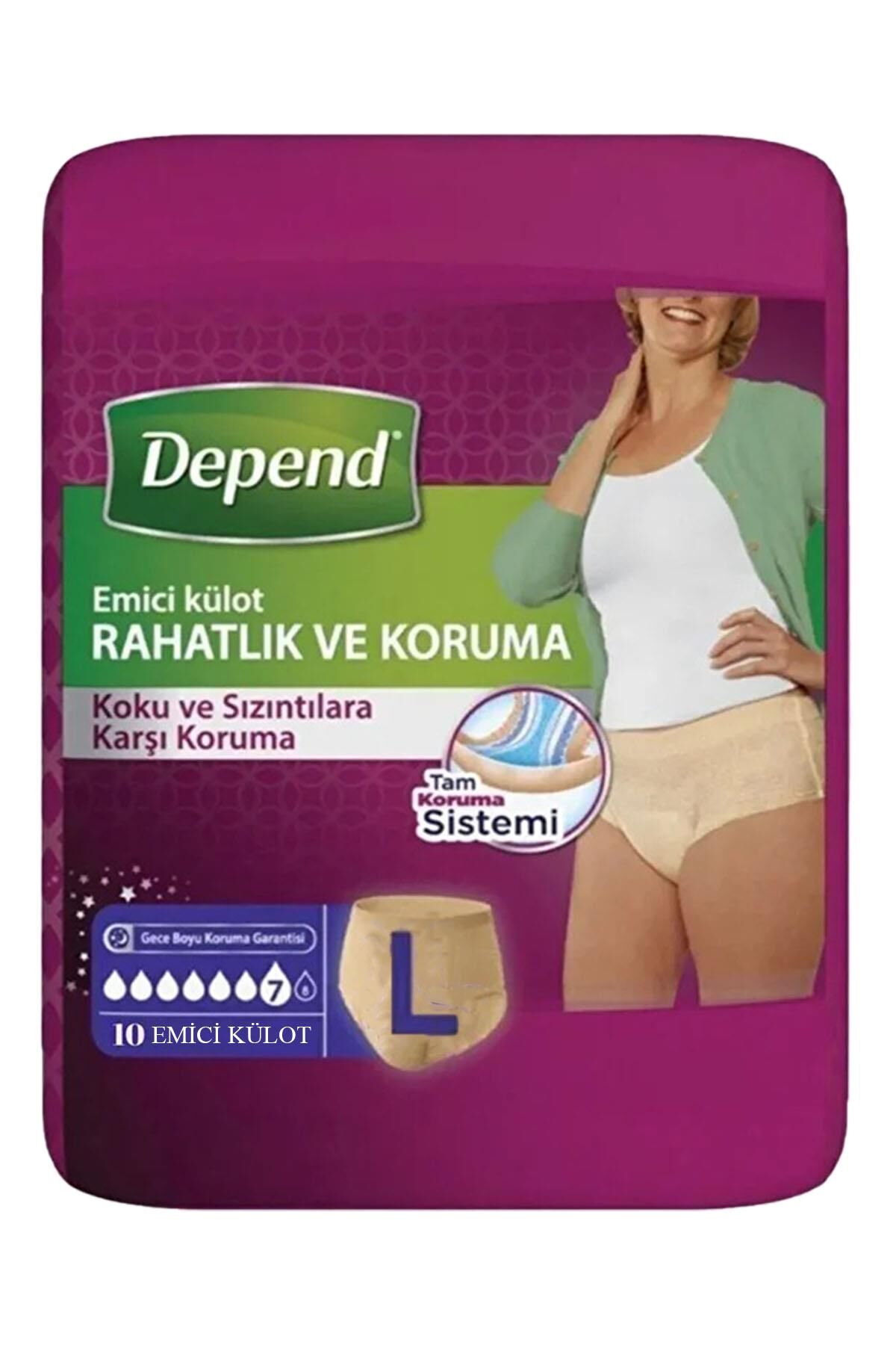 Depend Emici Külot Kadın Large 10 Adet