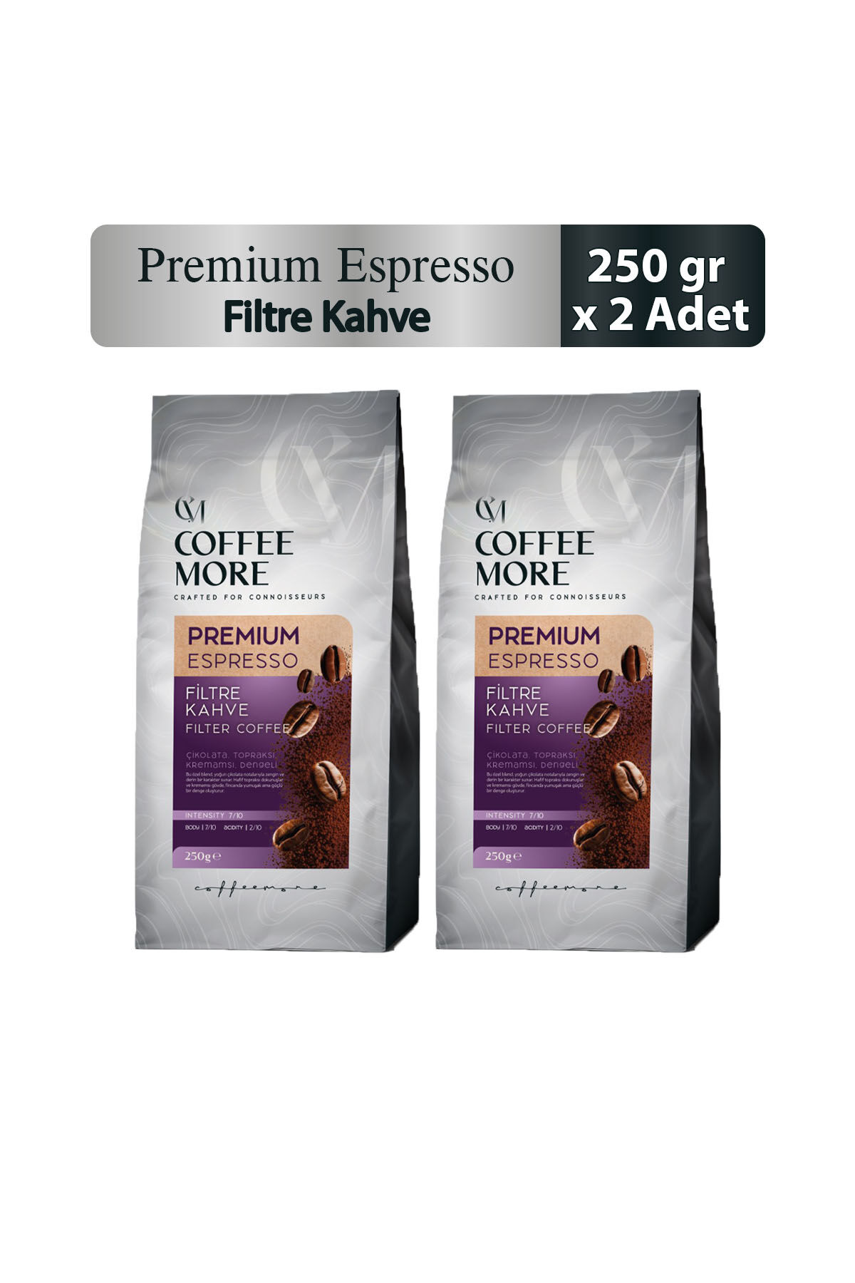 Coffee More Premium Espresso Filtre Kahve 250 gr x 2 Adet