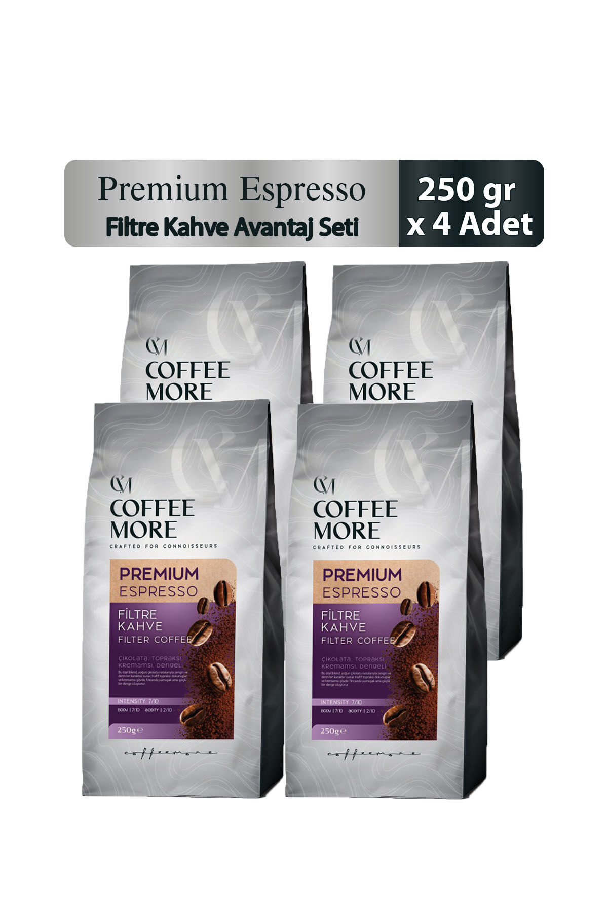 Coffee More Premium Espresso Filtre Kahve 250 gr x 4 Adet