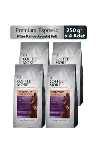 Coffee More Premium Espresso Filtre Kahve 250 gr x 4 Adet