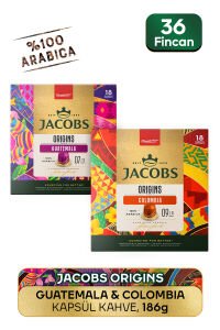 Jacobs Origins Guatemala + Origins Colombia Nespresso Uyumlu Alüminyum Kapsül Kahve 36 Kapsül