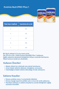 Evolvia NutriPRO Plus 1 Bebek Sütü 1000 gr