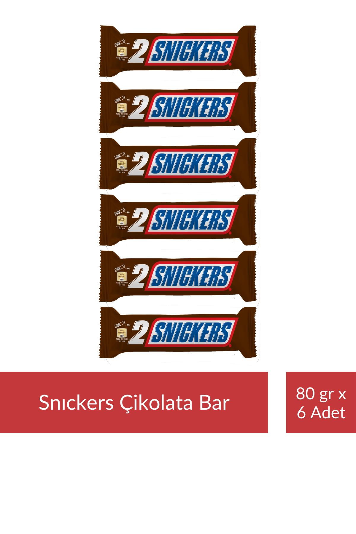 Snıckers Çikolata Bar 80 gr x 6 Adet