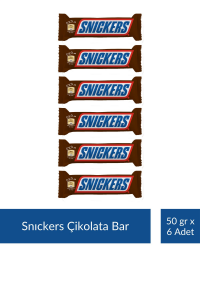 Snıckers Çikolata Bar 50 gr x 6 Adet