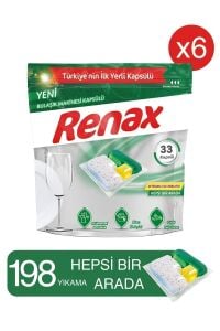 Renax Bulaşık Makinesi Kapsülü Hepsi Bir Arada 33 Lü X 6 Adet