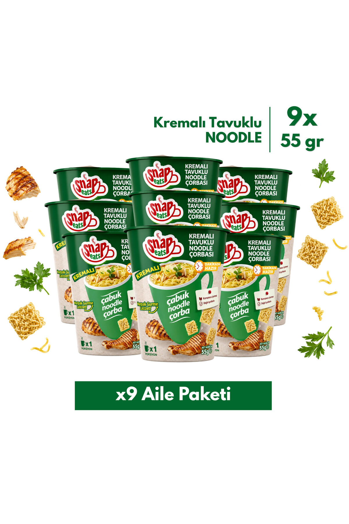 SNAPEATS BARDAKTA KREMALI TAVUKLU NOODLE ÇORBASI 60G >x9