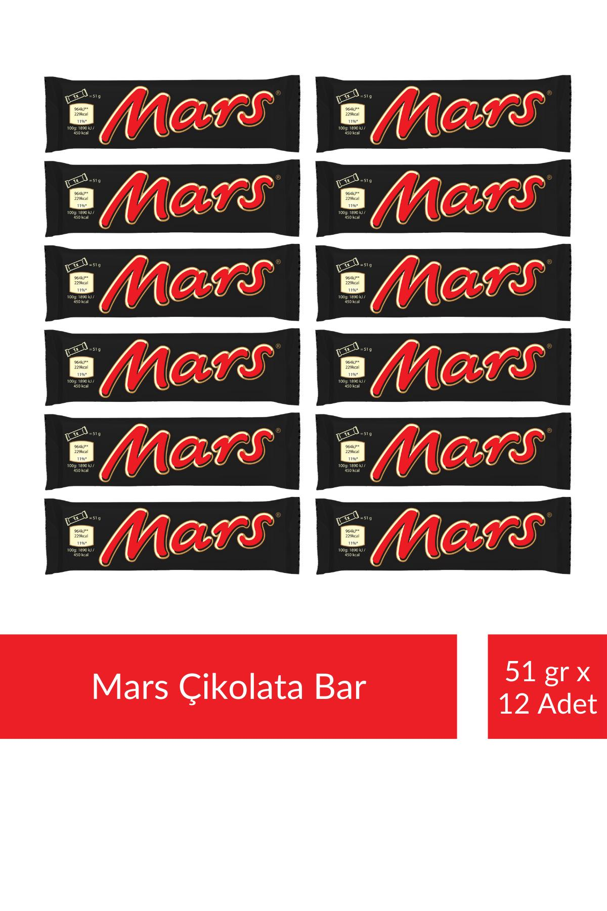 Mars Çikolata Bar 51 gr x 12 Adet