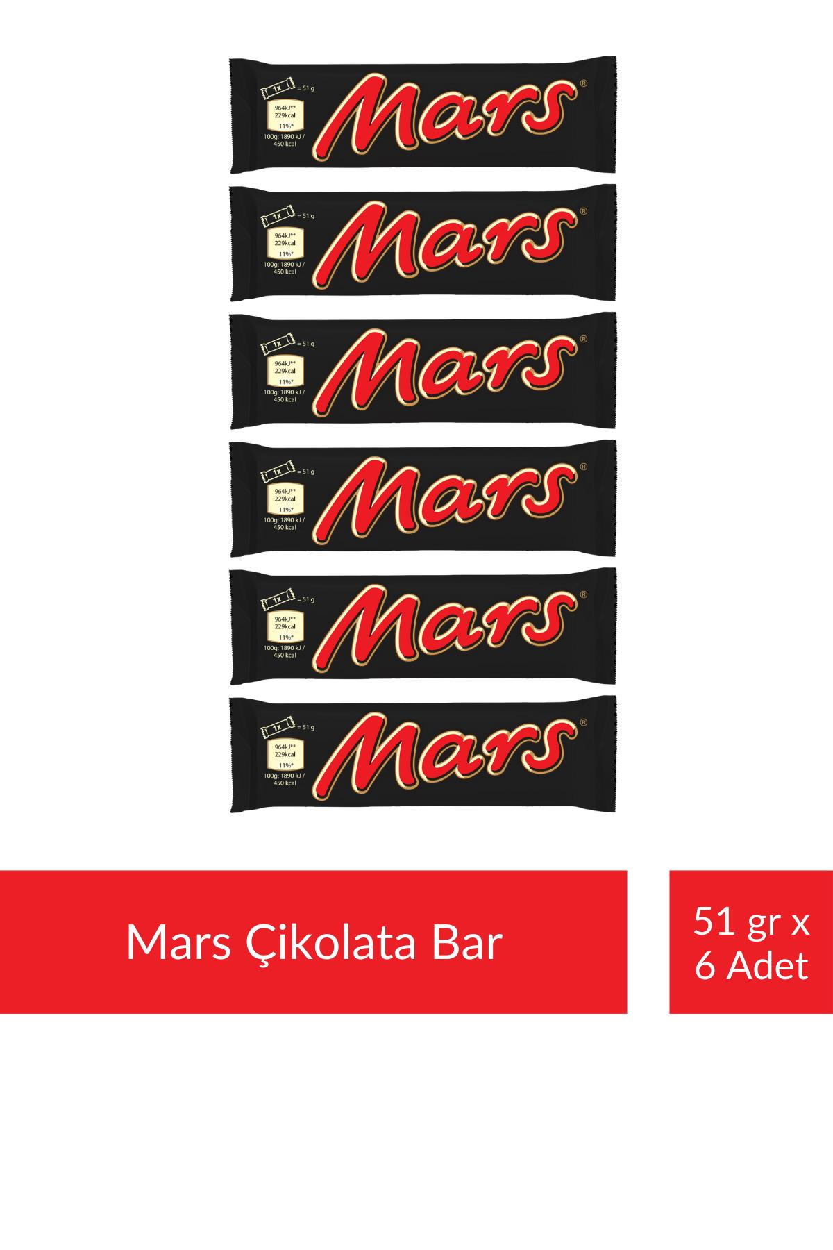 Mars Çikolata Bar 51 gr x 6 Adet