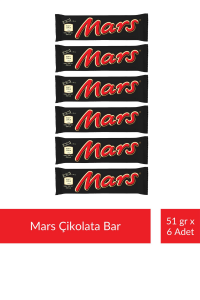 Mars Çikolata Bar 51 gr x 6 Adet