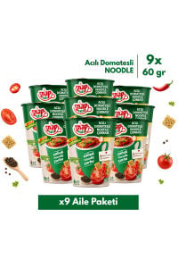 Snap Eats Noodle | Acılı Domatesli Bardak Noodle | 60 gr | 9'lu Aile Paketi