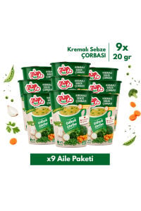 Snap Eats Hazır Çorba | Bardakta Kremalı Sebze Çorbası | 20 gr | 9'lu Aile Paketi
