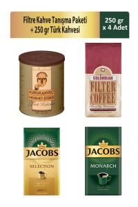 Filtre Kahve Tanışma Paketi 250 gr x 3 Adet + 250 gr Türk Kahvesi