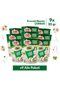 Snap Eats Hazır Çorba | Bardakta Kremalı Mantar Çorbası | 20 gr | 9'lu Aile Paketi