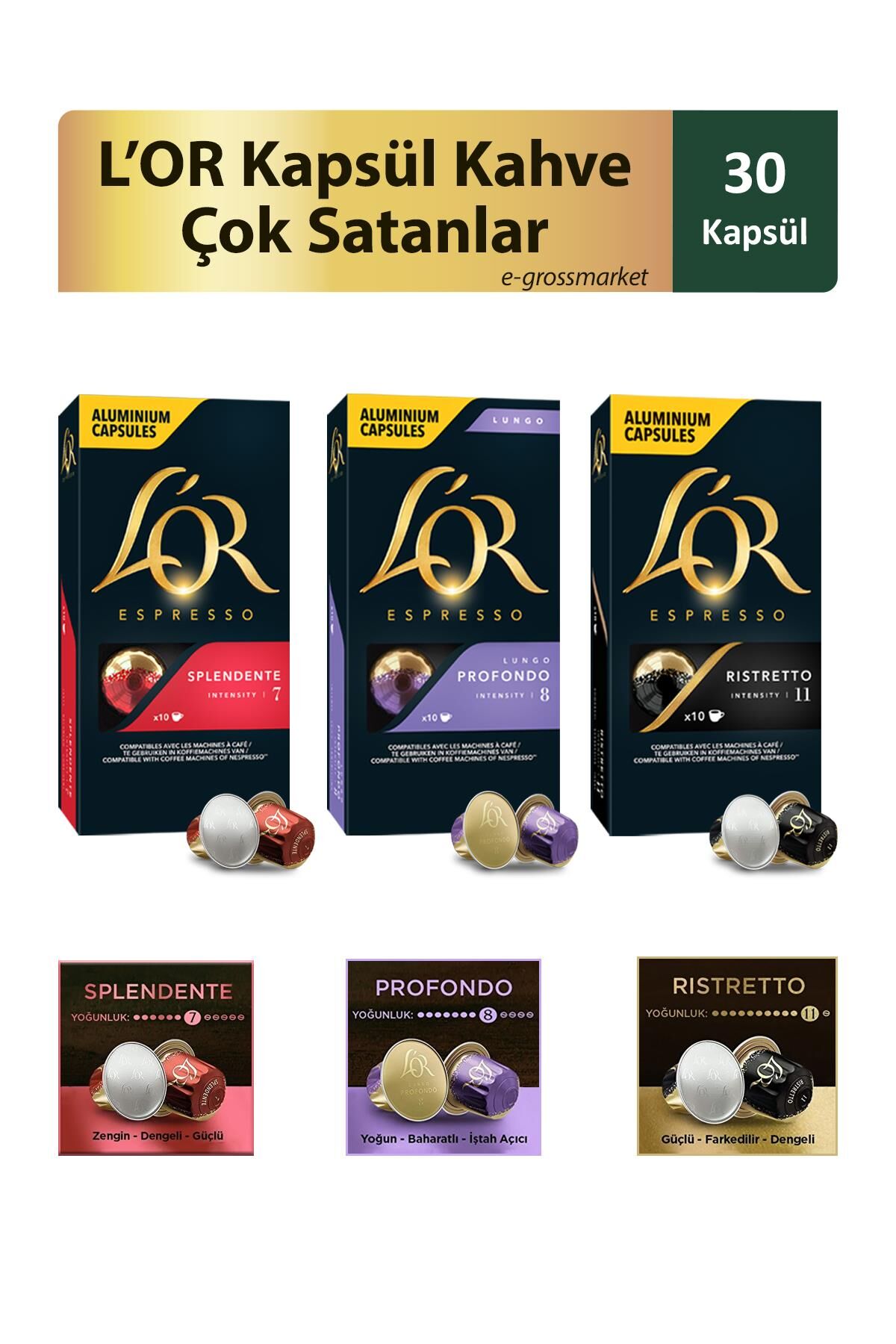 L'OR - Kapsül Kahve Çok Satanlar 10 x 3 Paket