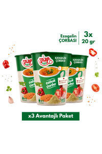 Snap Eats Hazır Çorba | Bardakta Ezogelin Çorbası | 20 gr | 3'lü Avantaj Paketi