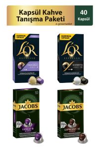 Jacobs ve L'OR Kapsül Kahve Tanışma Paketi 10 x 4 Paket Nespresso Uyumlu Kapsül Kahve
