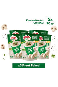 Snap Eats Hazır Çorba | Bardakta Kremalı Mantar Çorbası | 20 gr | 5'li Fırsat Paketi