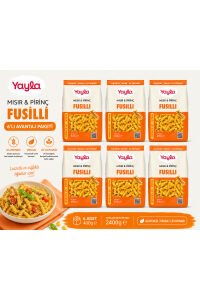 Yayla Glutensiz Vegan Fusilli Makarna 400 Gr x 6’lı Avantaj Paketi | Mısır & Pirinç
