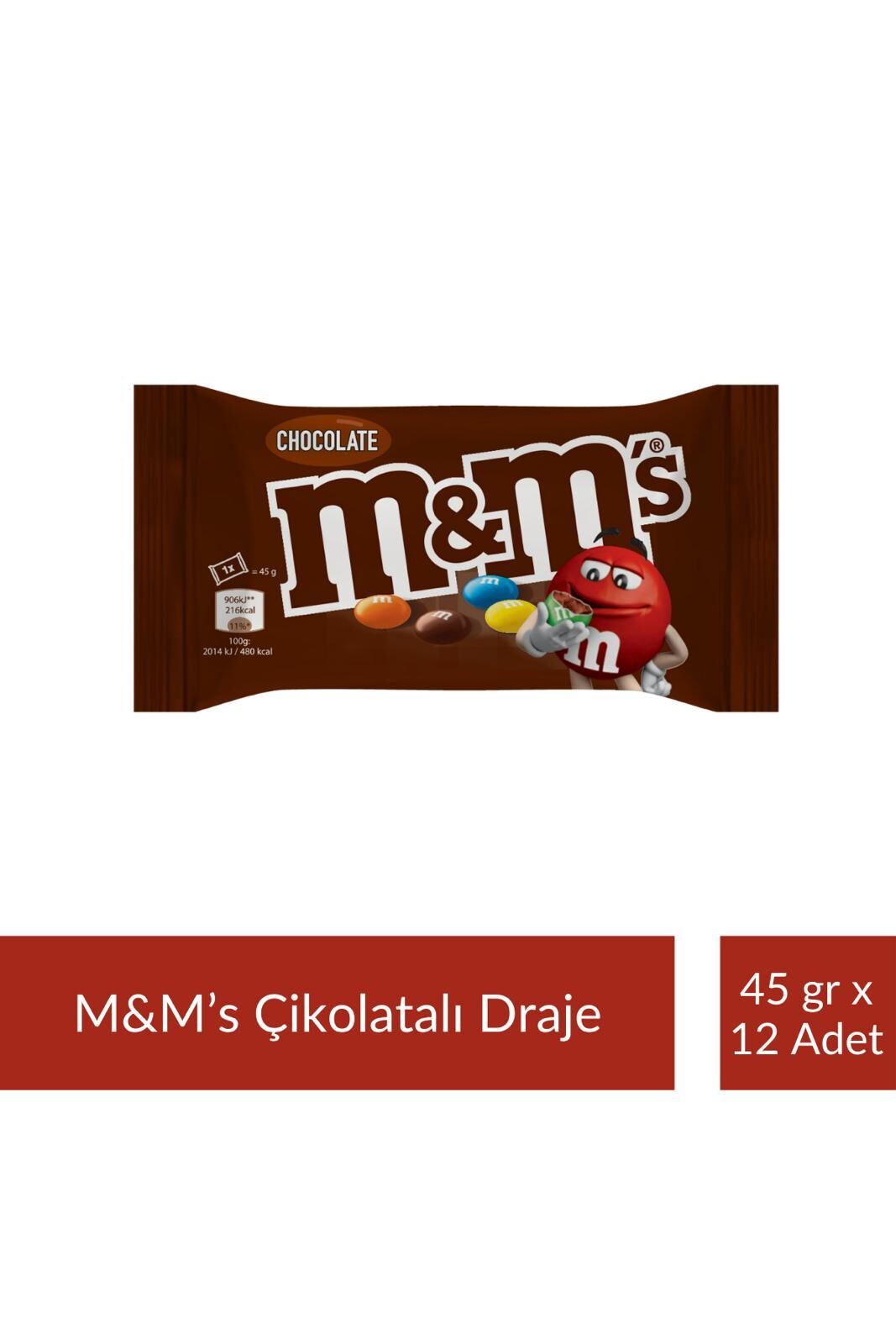 M&M's Çikolatalı Draje 45 gr x 12 Adet