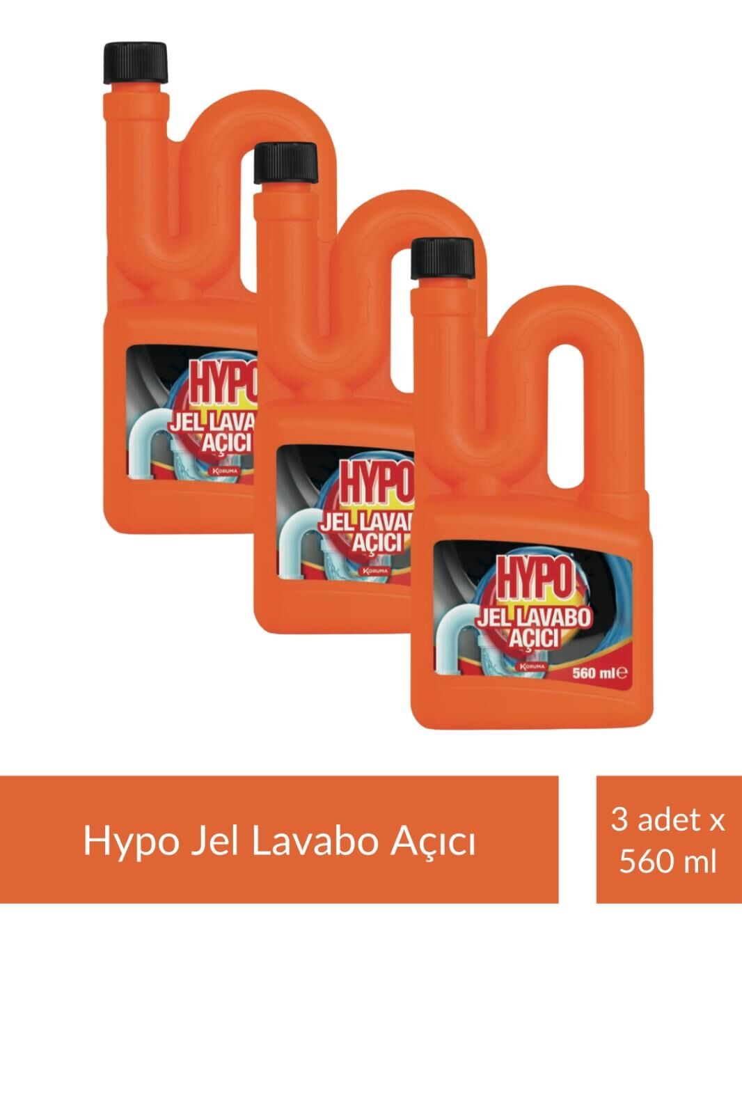 Lavabo Açıcı Jel 560 ml x 3 Adet