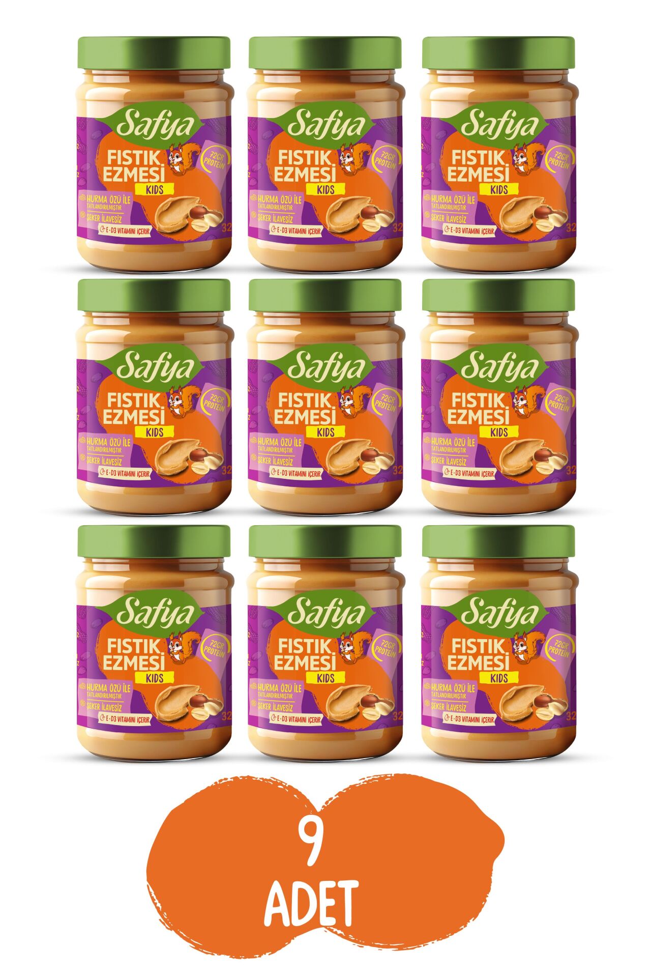 Safya Kids Fıstık Ezmesi 320 gr x 9 Adet