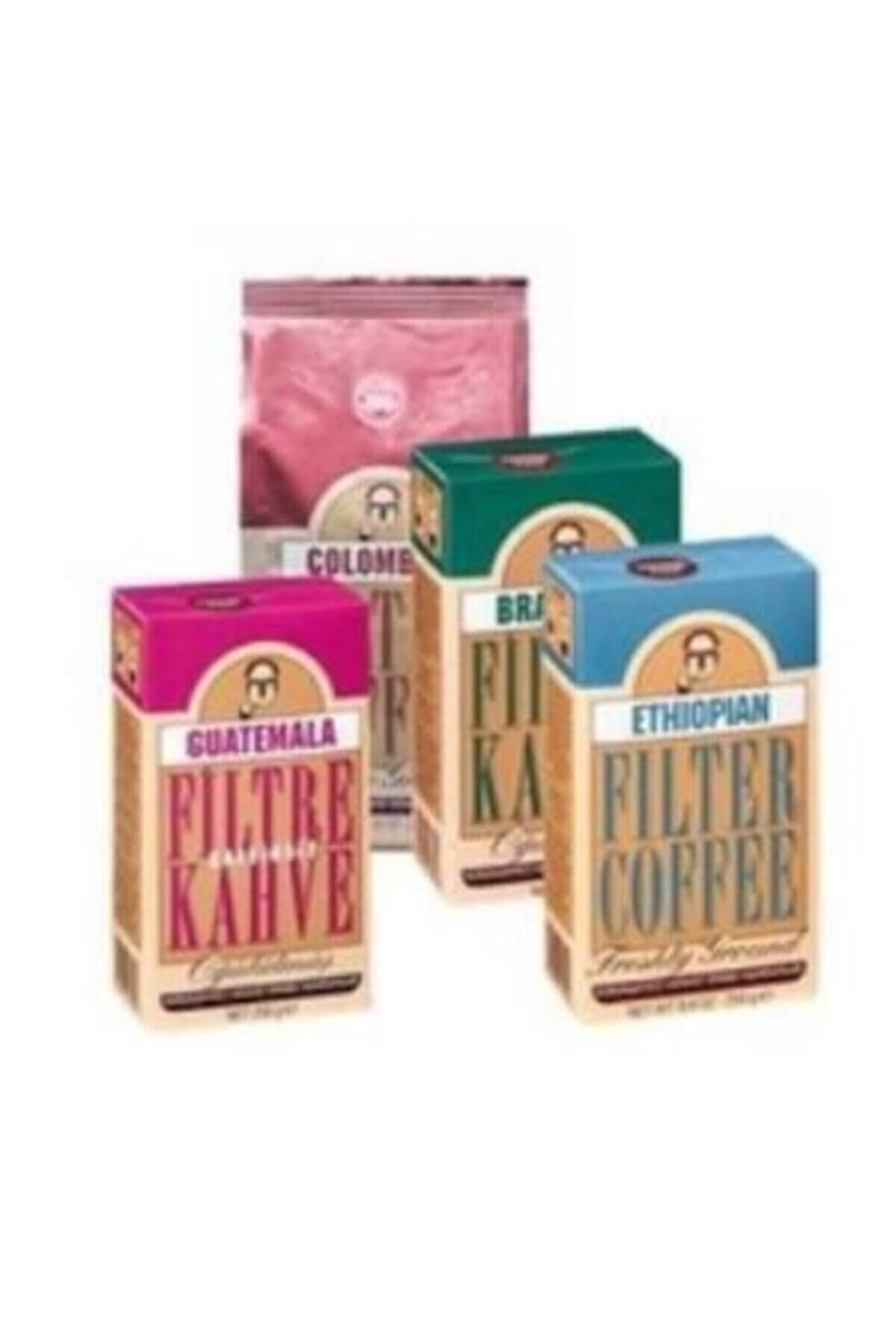 Kurukahveci Filtre Kahve Seti 250 Gr 4'lü Set
