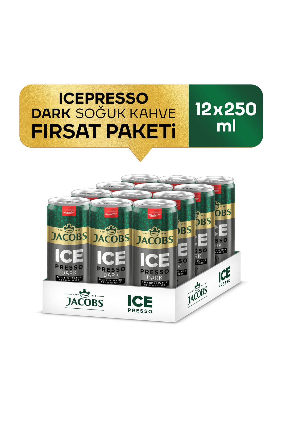 Jacobs Icepresso DARK 250 ml Soğuk Kahve x 12 Adet