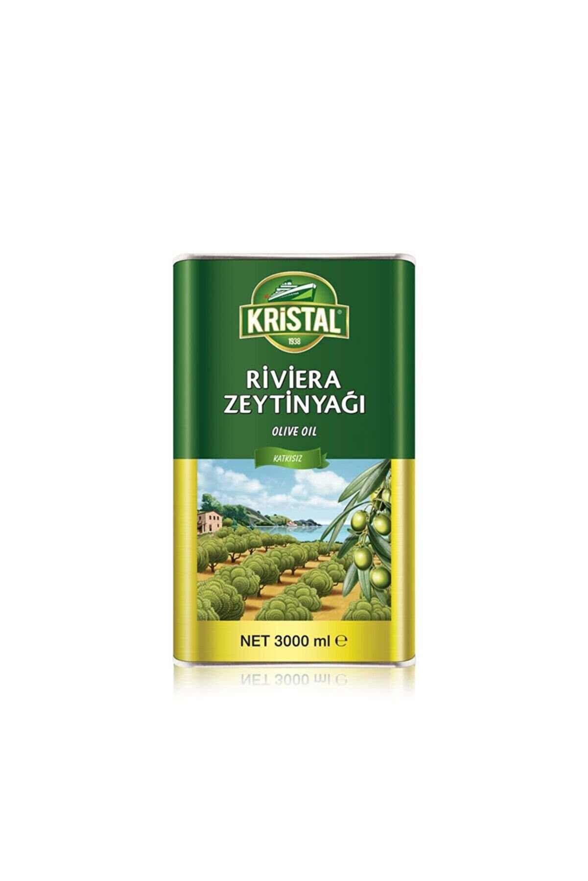 Kristal Riviera Zeytinyağı 3 Litre Teneke Kutu