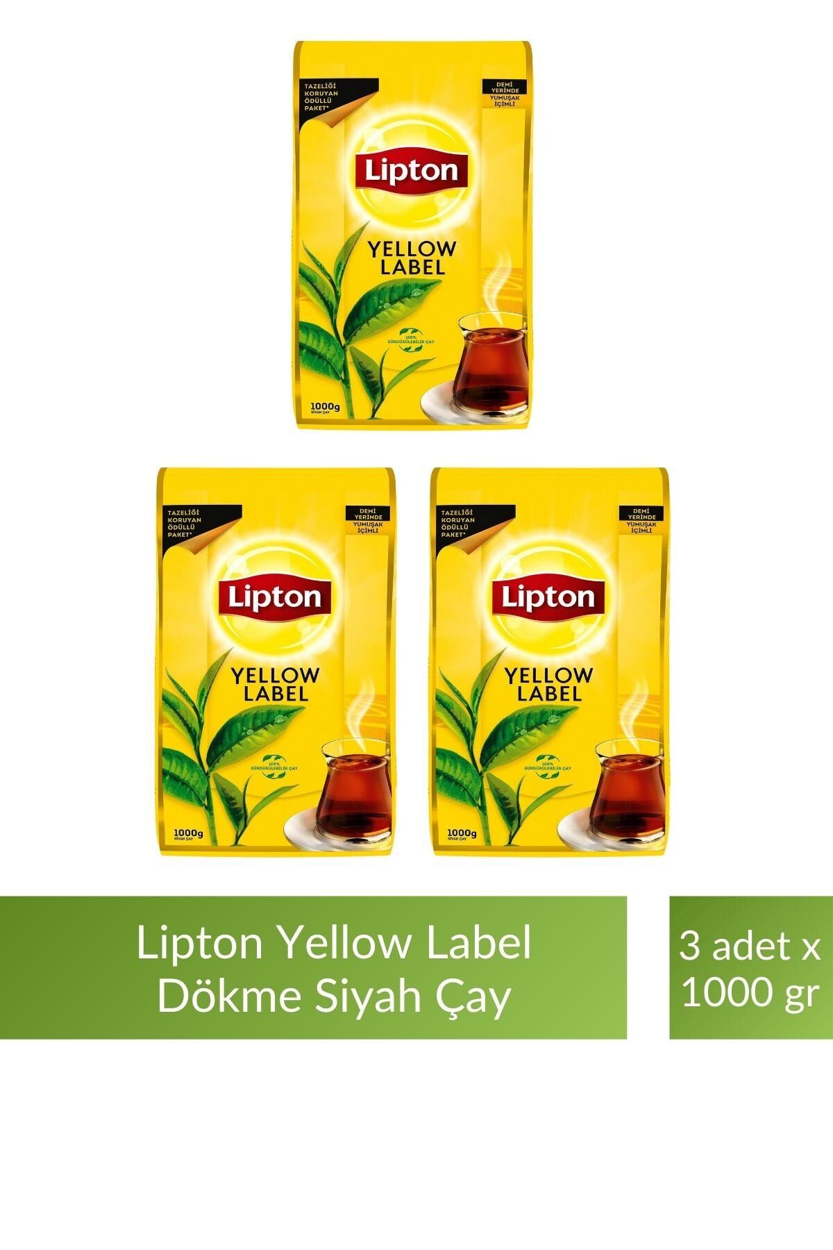 Lipton Yellow Label Dökme Siyah Çay 1000 gr x 3 Adet