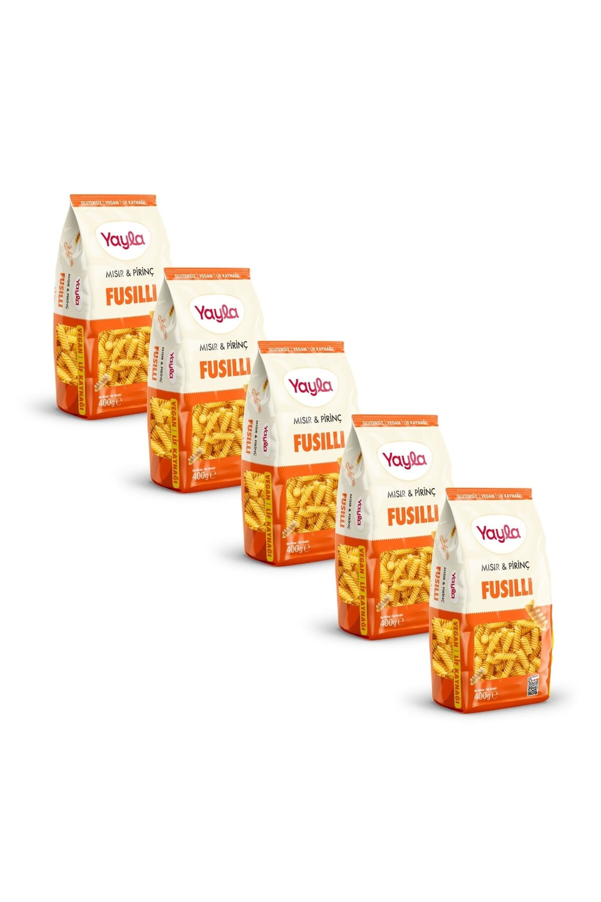 Yayla Mısır ve Pirinç Fusilli Makarna 400 g x 5