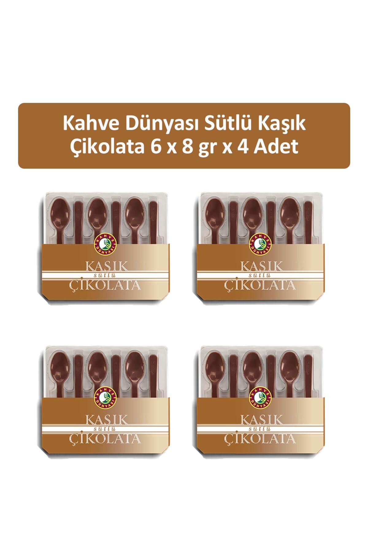 Kahve Dünyası Sütlü Kaşık Çikolata 6 x 8 gr x 4 Adet
