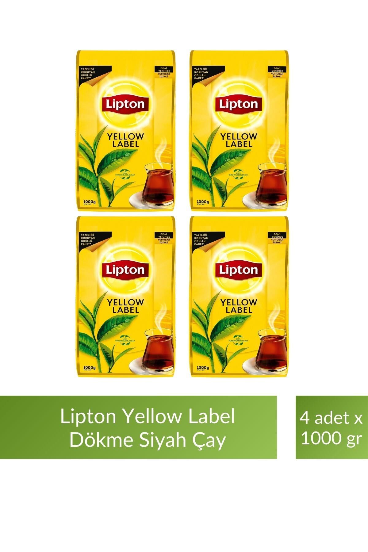 Lipton Yellow Label Dökme Siyah Çay 1000 gr x 4 Adet