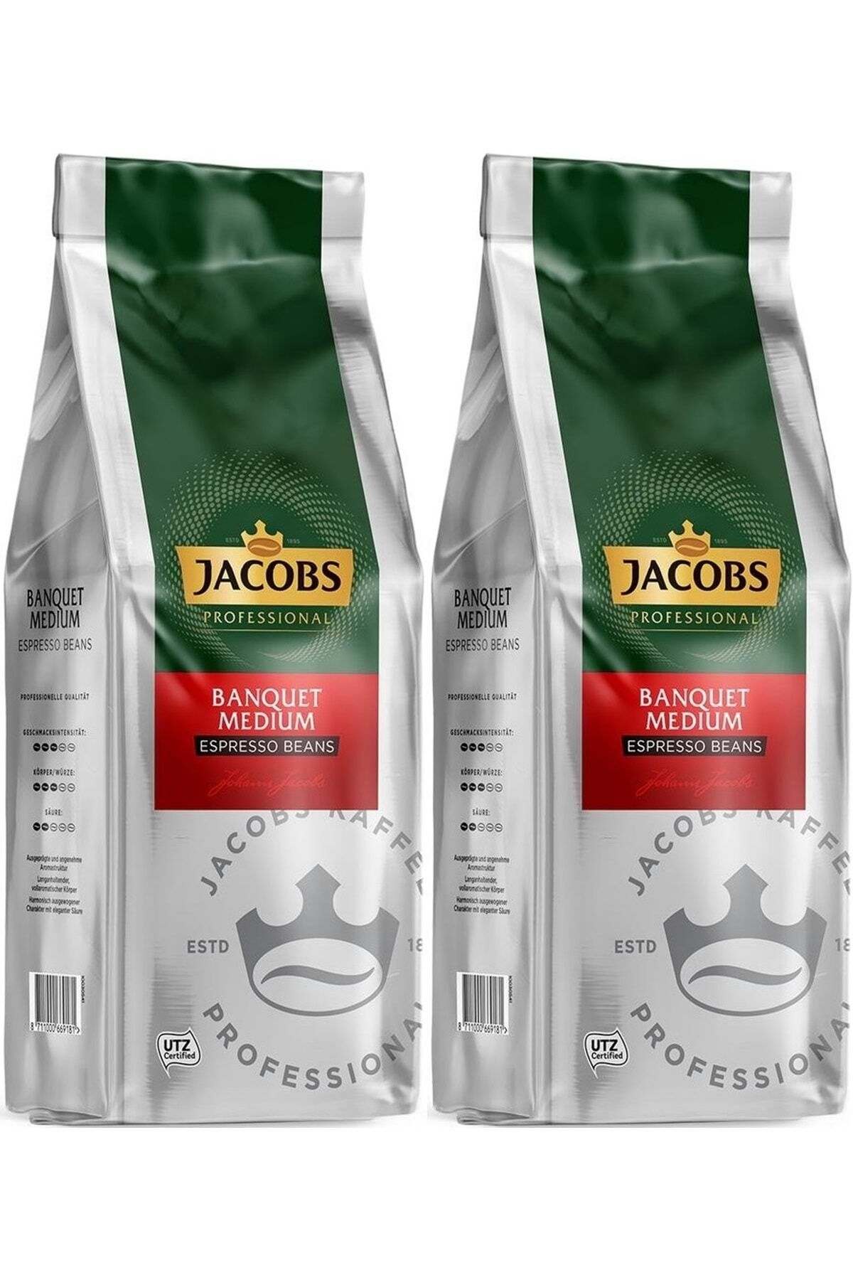 Jacobs Banquet Medium Espresso Beans Çekirdek Kahve 2 x 1 kg