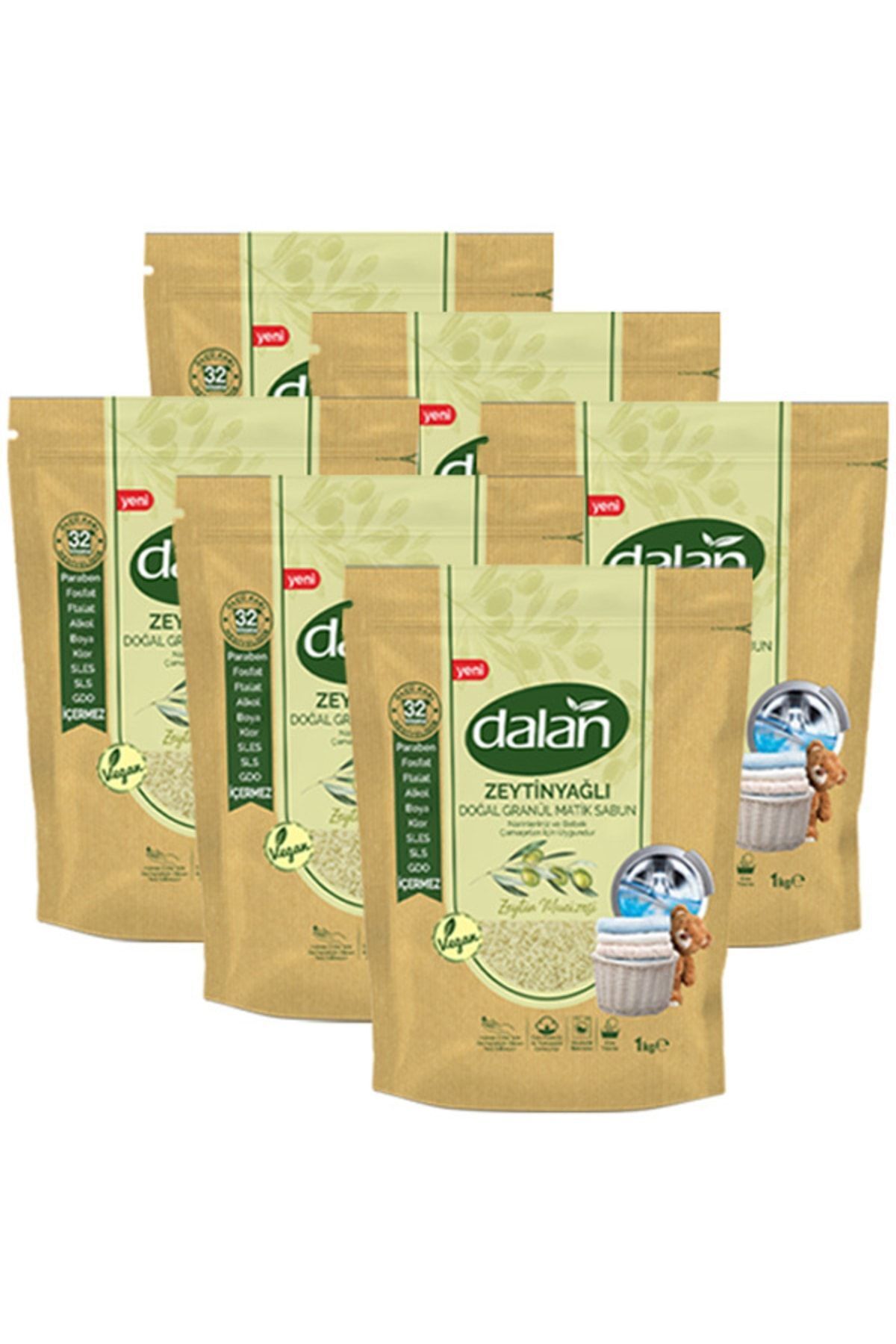 Dalan Zeytinyağlı Doğal Granül Sabun Tozu 6 x 1kg