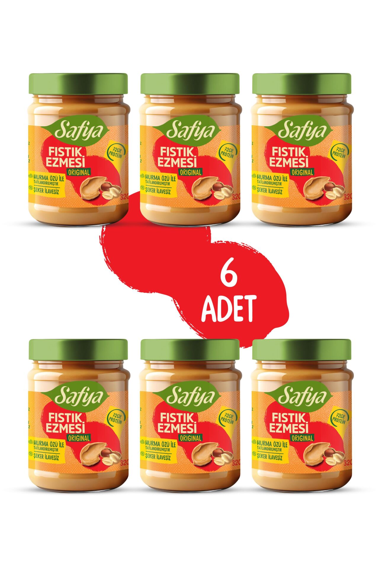 Safya Original Fıstık Ezmesi 320 gr x 6 Adet