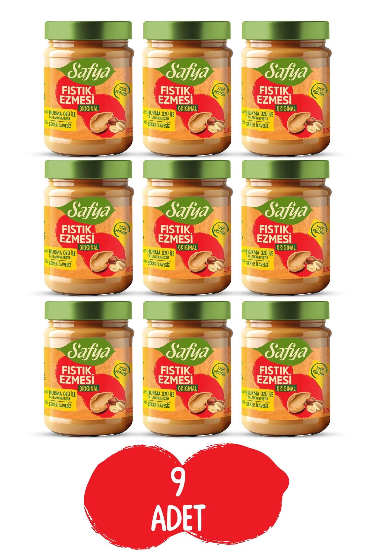 Safya Original Fıstık Ezmesi 320 gr x 9 Adet