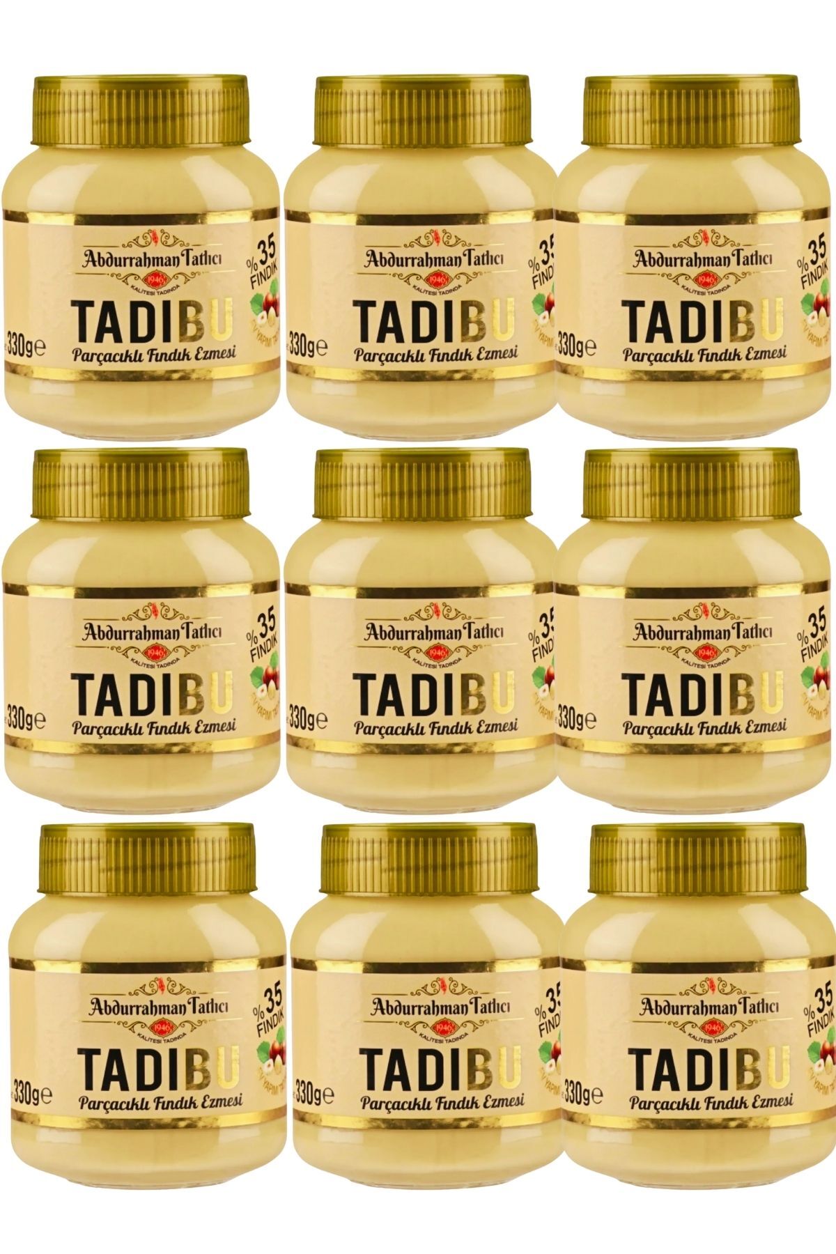 Abdurrahman Tatlıcı Tadıbu Parçacıklı Fındık Ezmesi 330 gr x 9 Adet
