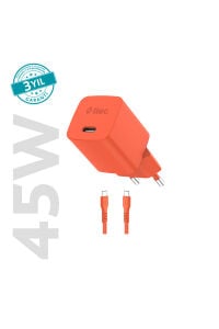 Ttec 45w Hızlı Şarj Aleti Set Neon Turuncu
