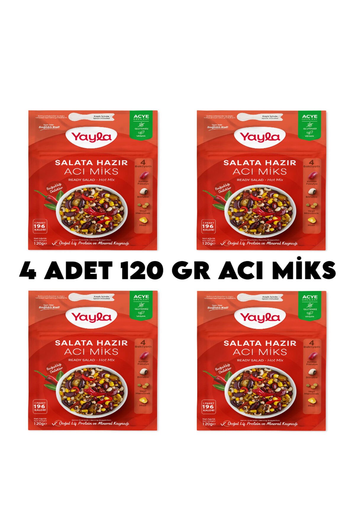 Yayla Acı Miks Hazır Salata x 4 Adet